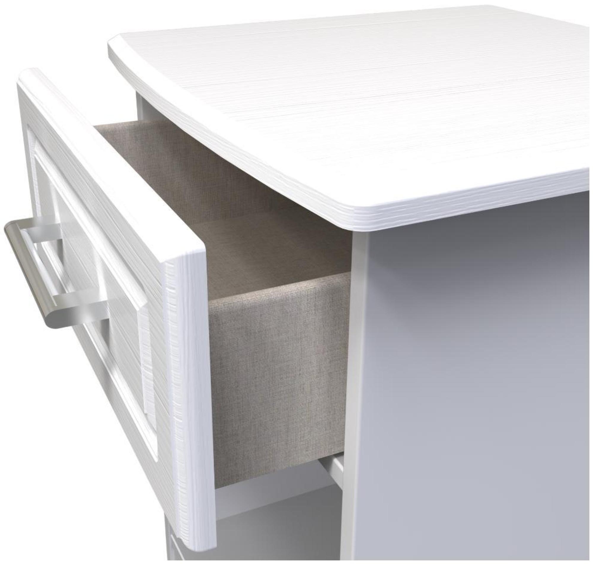 Gina Bedside Cabinet - 1 Drawer - White