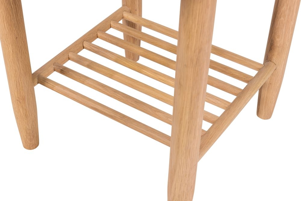 Grace Bedside Table - 1 Drawer - Round - Natural Oak
