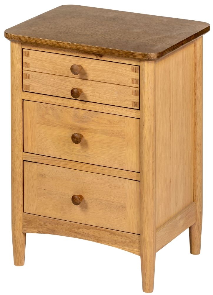 Grace Natural Oak 3 Drawer Bedside Cabinet