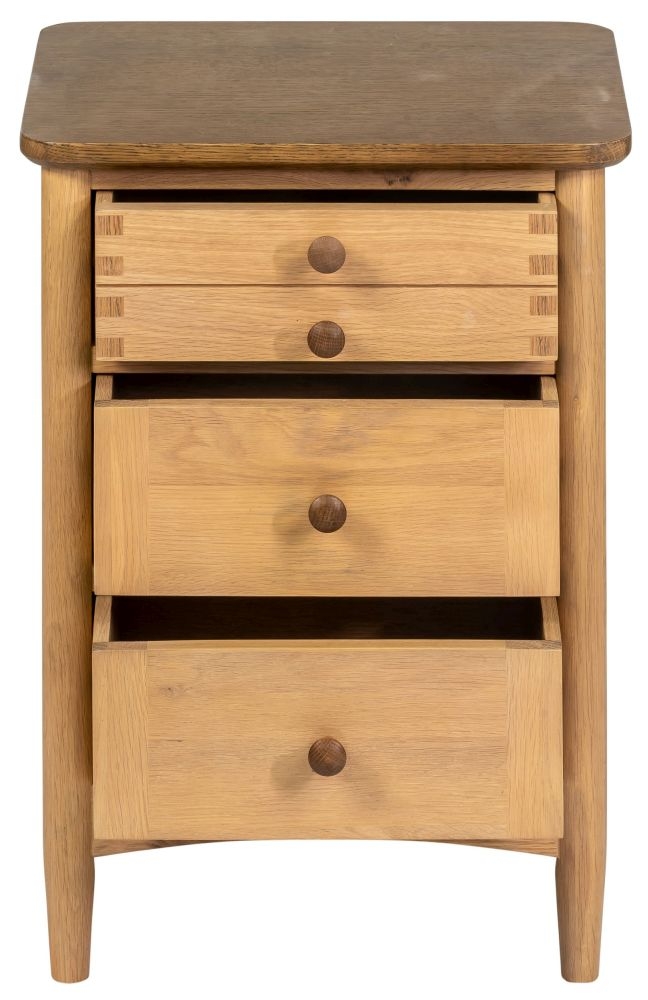 Grace Natural Oak 3 Drawer Bedside Cabinet
