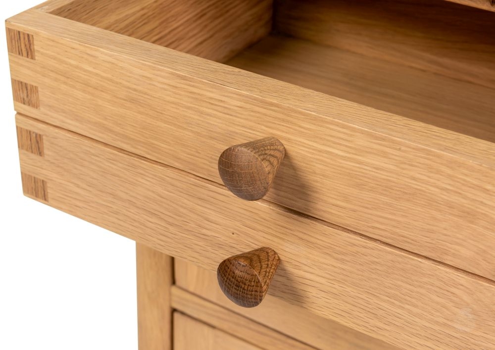 Grace Natural Oak 3 Drawer Bedside Cabinet
