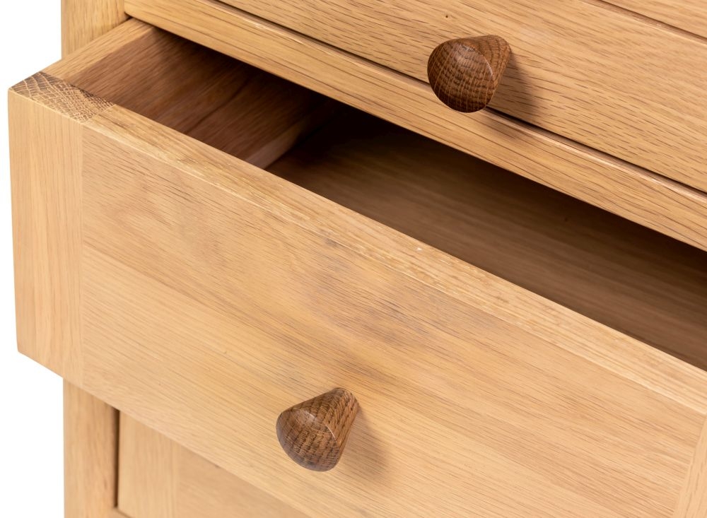 Grace Natural Oak 3 Drawer Bedside Cabinet