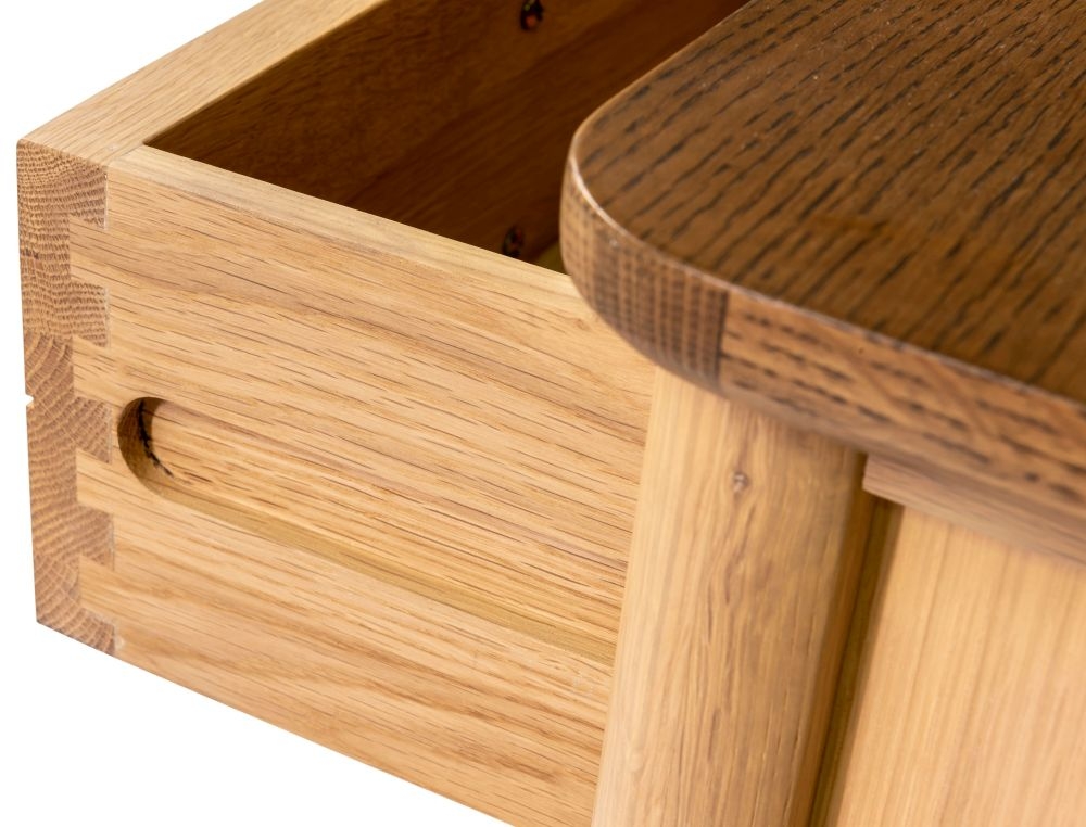 Grace Natural Oak 3 Drawer Bedside Cabinet