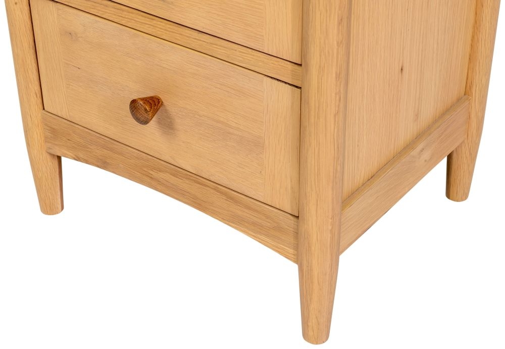 Grace Natural Oak 3 Drawer Bedside Cabinet