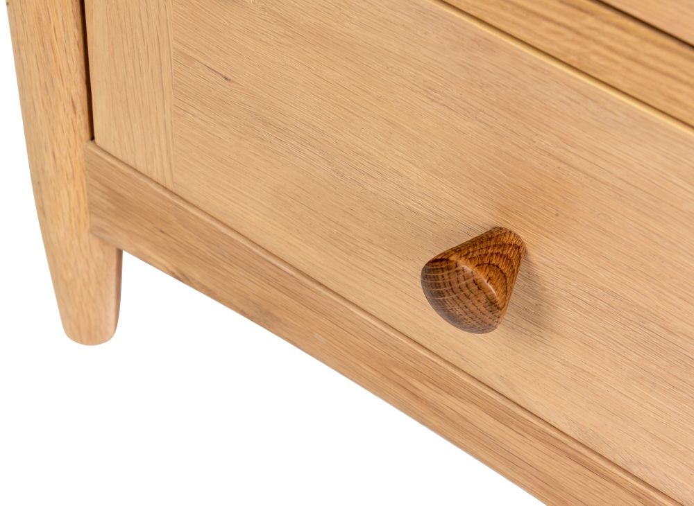 Grace Natural Oak 3 Drawer Bedside Cabinet