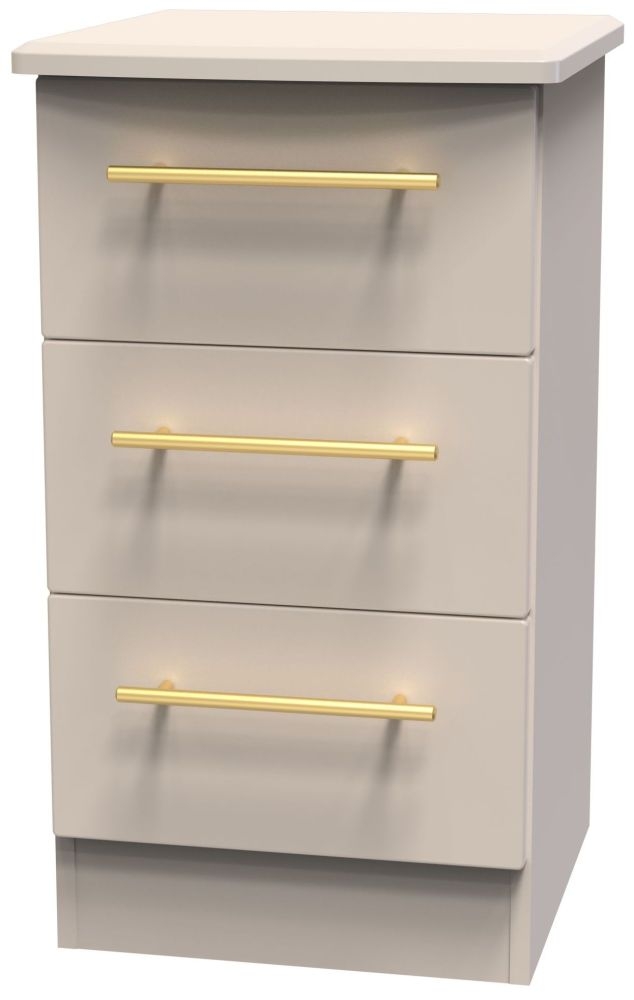 Haworth Bedside Cabinet - 3 Drawer - Cashmere