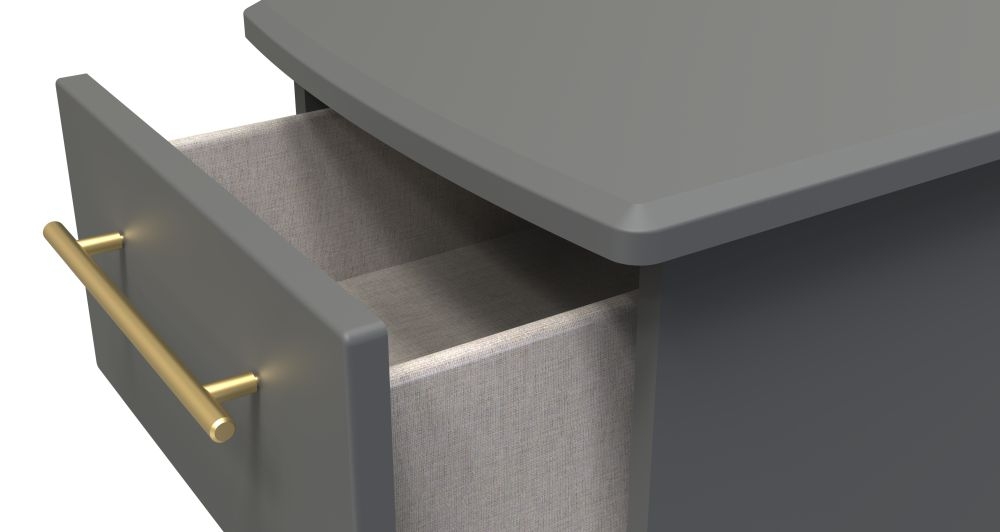 Haworth Bedside Cabinet - 3 Drawer - Grey