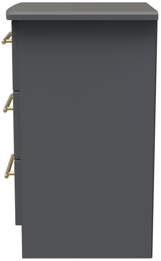 Haworth Bedside Cabinet - 3 Drawer - Grey
