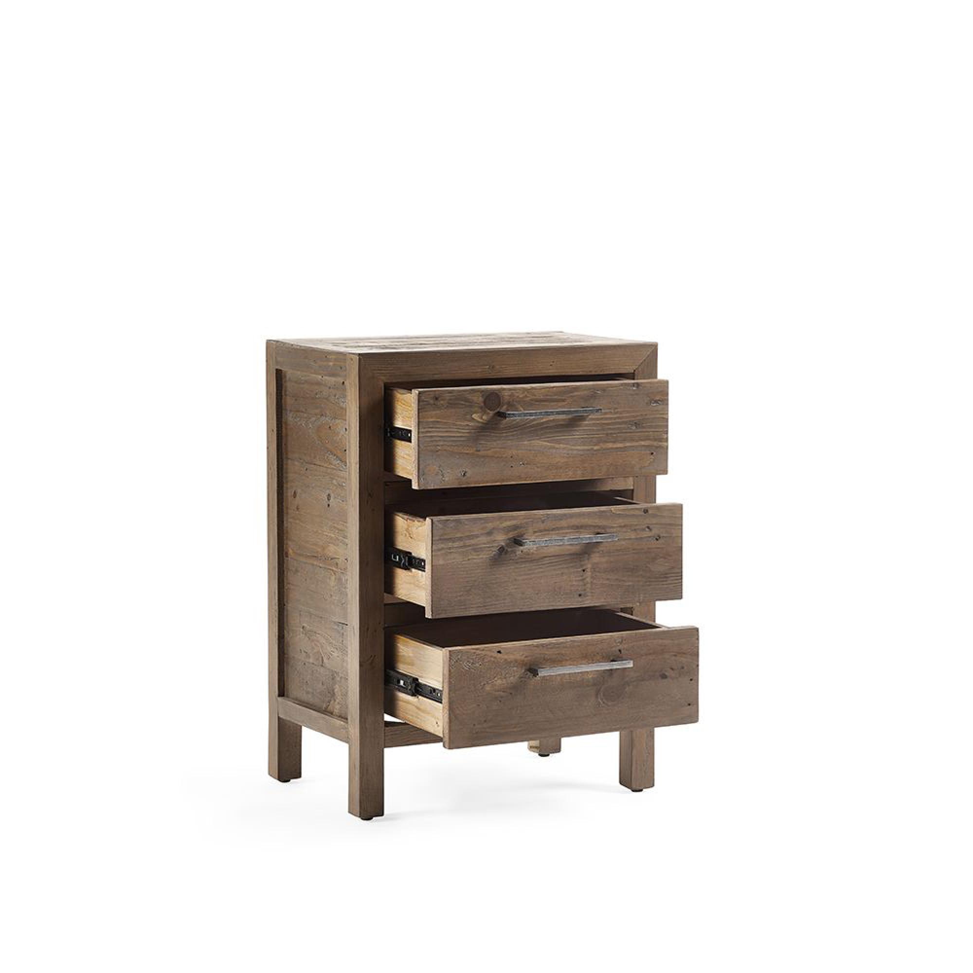 Heritage Bedside - 3 Drawer - Reclaimed Pine