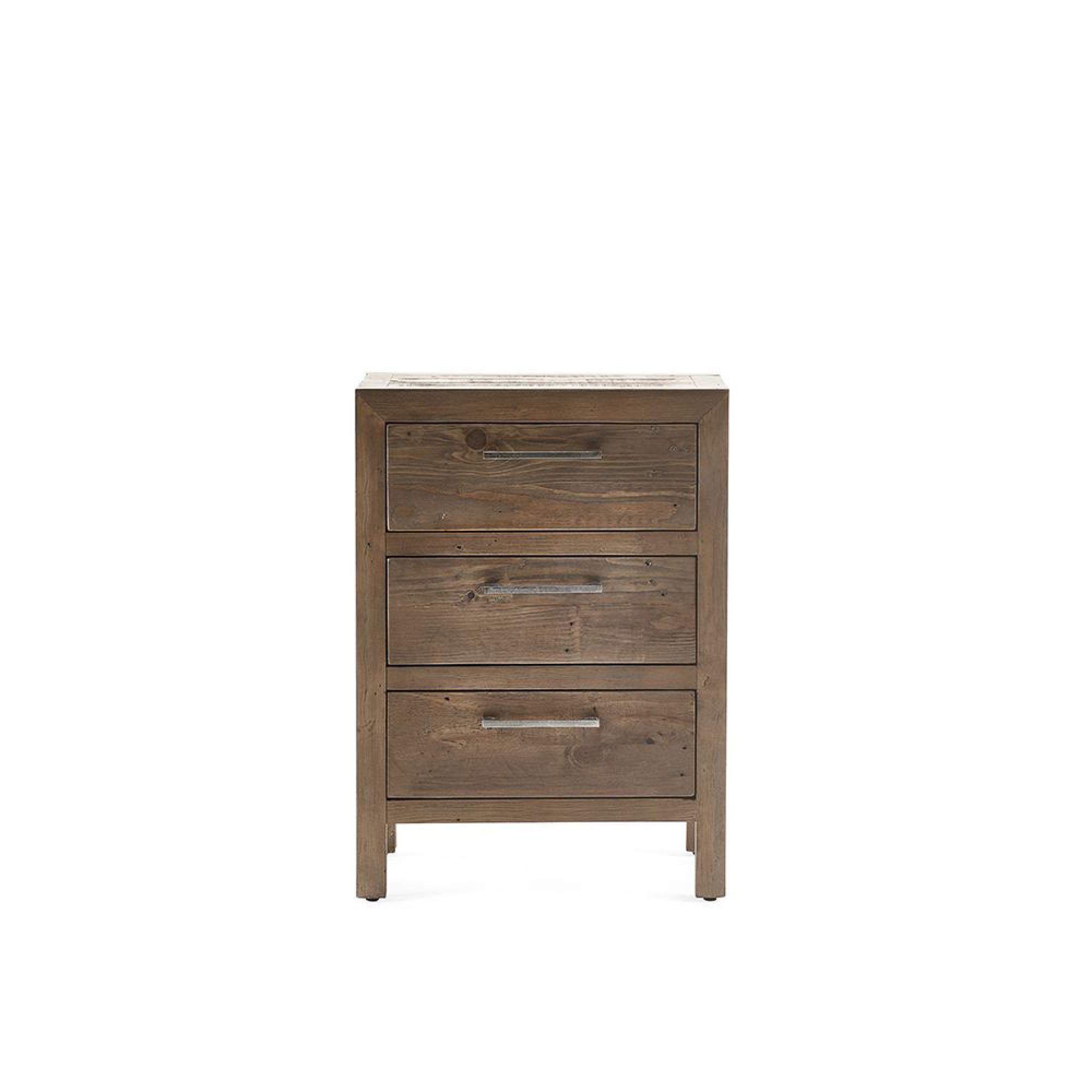 Heritage Bedside - 3 Drawer - Reclaimed Pine
