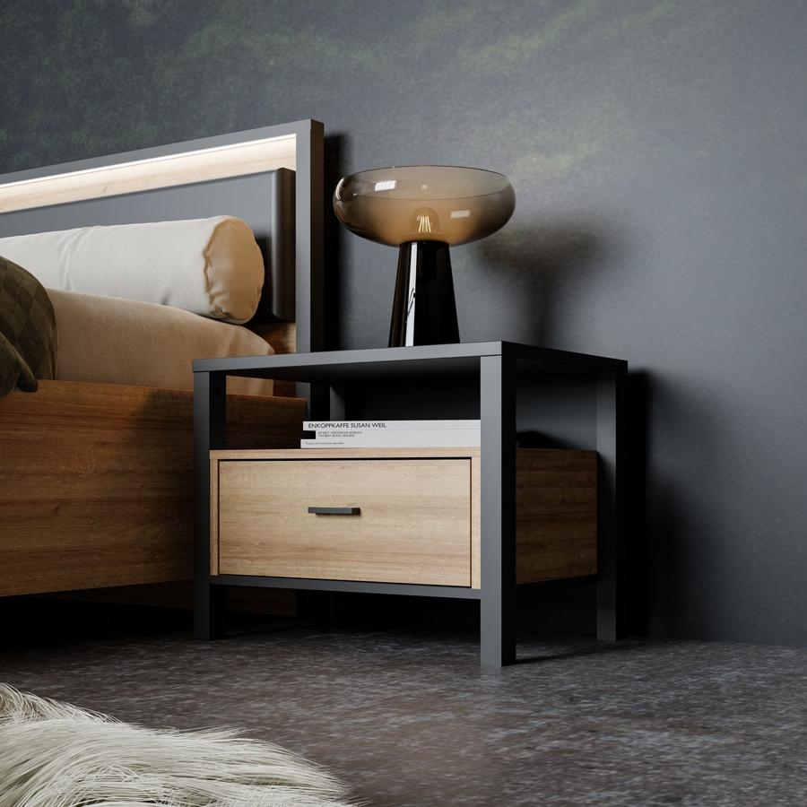 High Rock Bedside Table - 1 Drawer - Oak