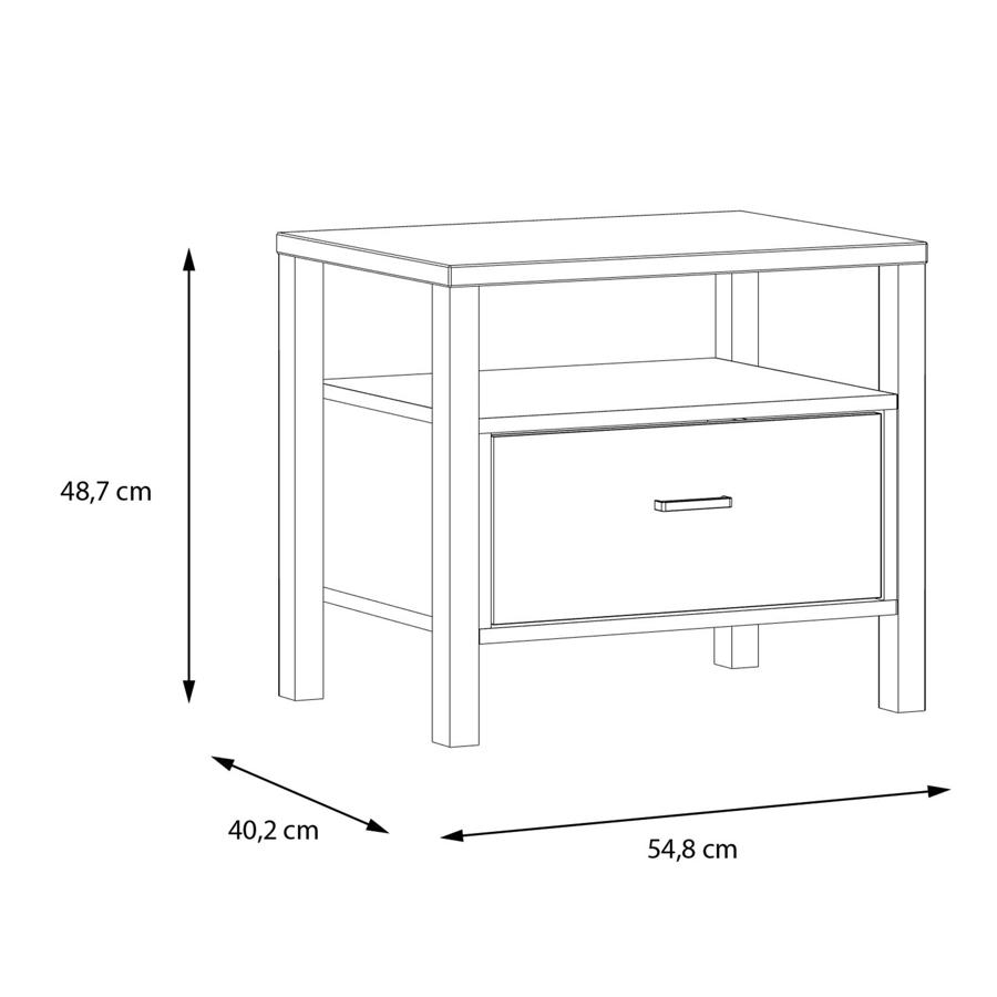 High Rock Bedside Table - 1 Drawer - Oak
