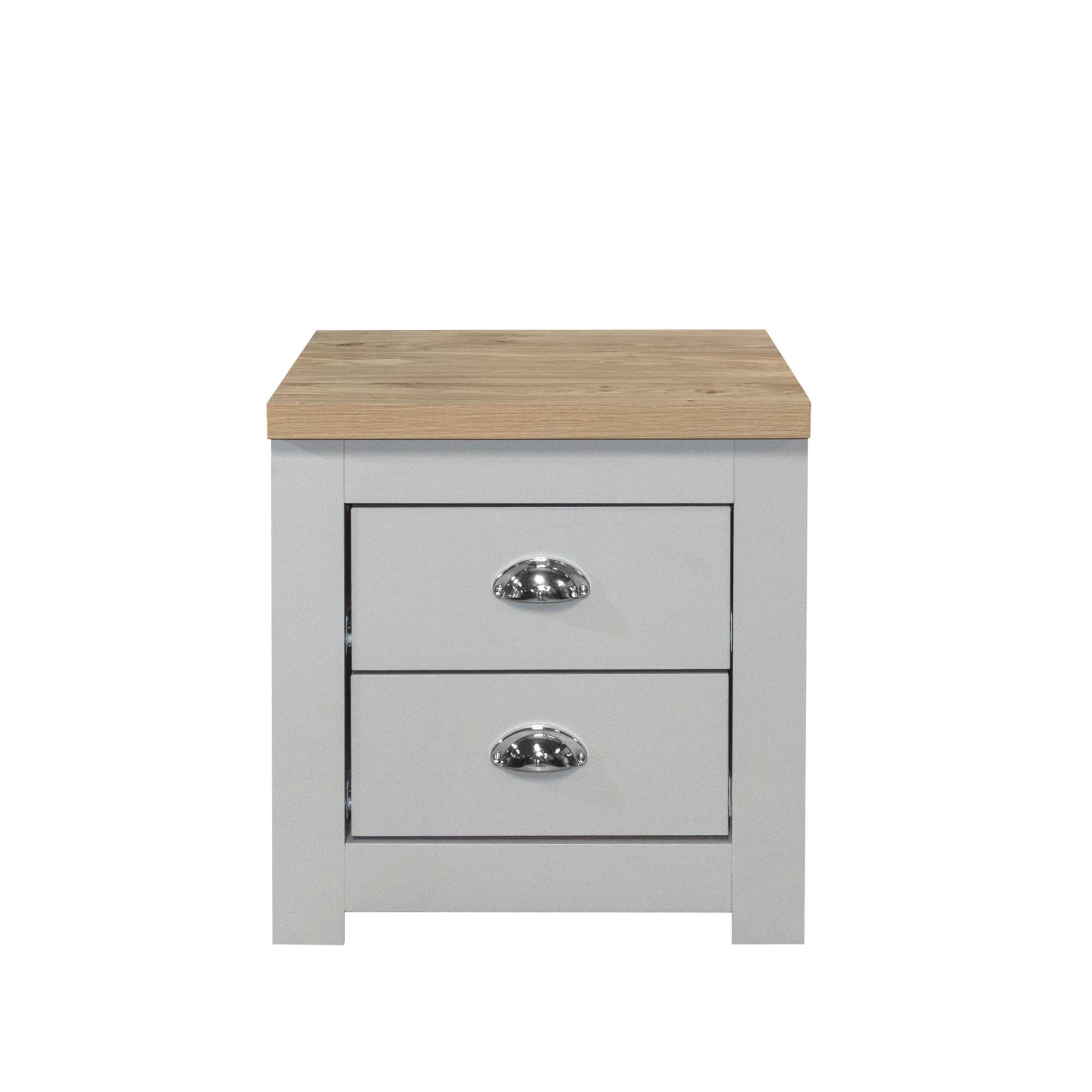 Highgate Bedside Cabinet - 2 Drawer - Grey Painted