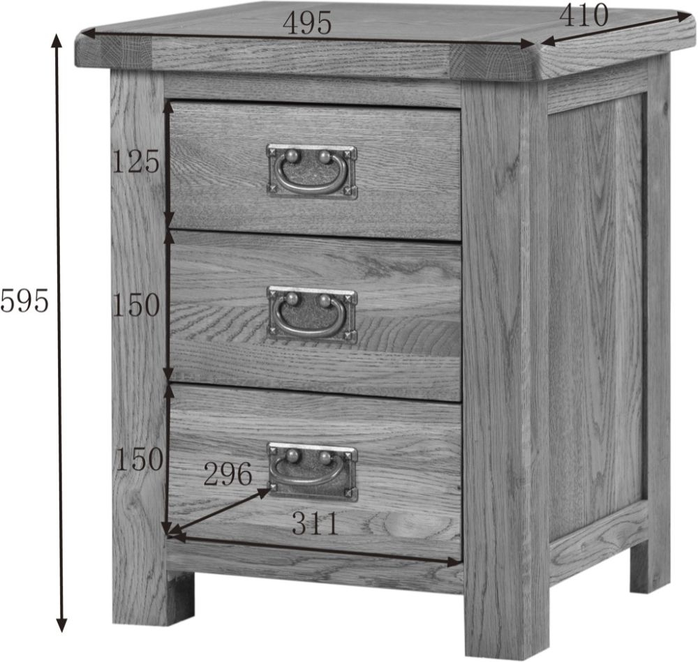 Kent Oak Drawer Bedside Cabinet