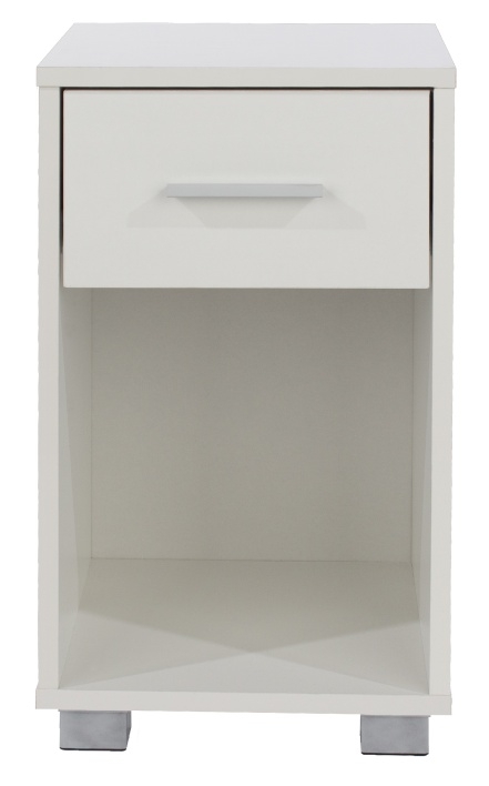 Lido White 1 Drawer Bedside Cabinet