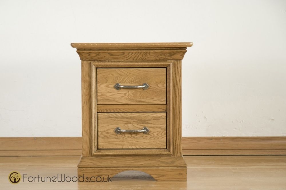 Lyon Bedside Cabinet - 2 Drawer - Oak