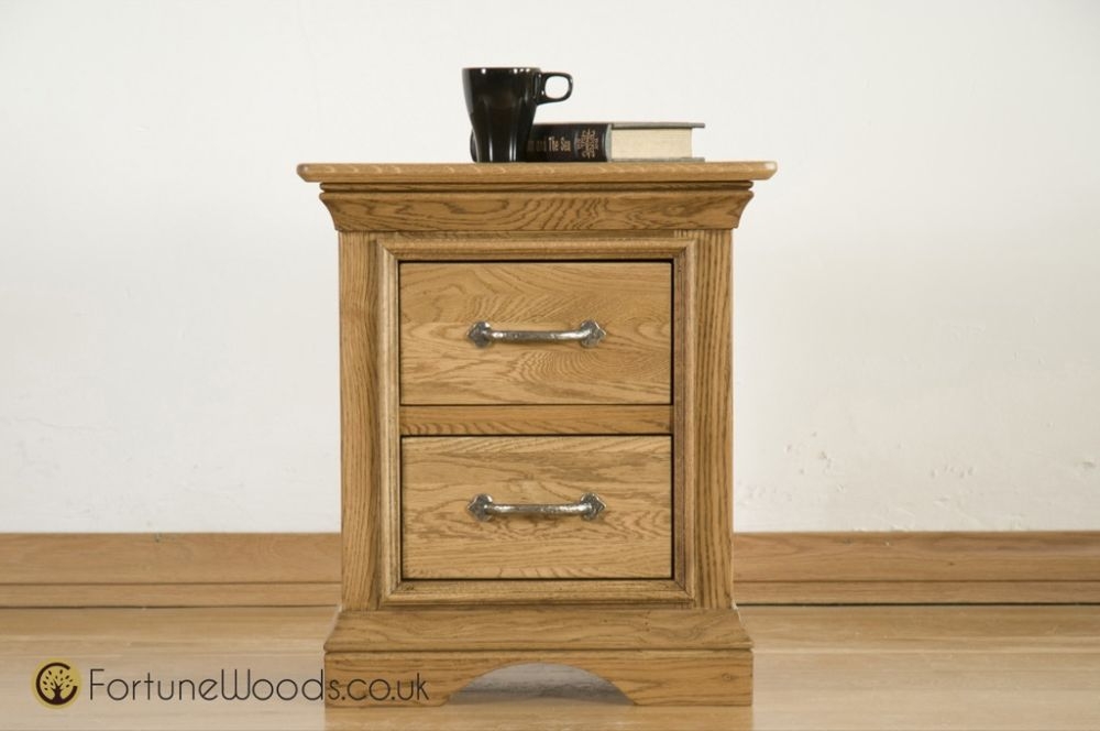 Lyon Bedside Cabinet - 2 Drawer - Oak