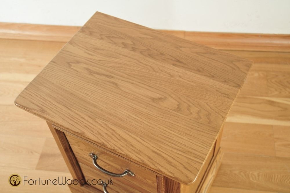 Lyon Bedside Cabinet - 2 Drawer - Oak