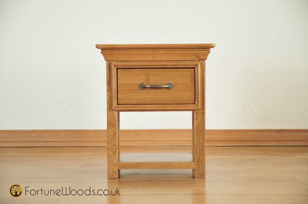 Lyon Bedside Table - 1 Drawer - Oak