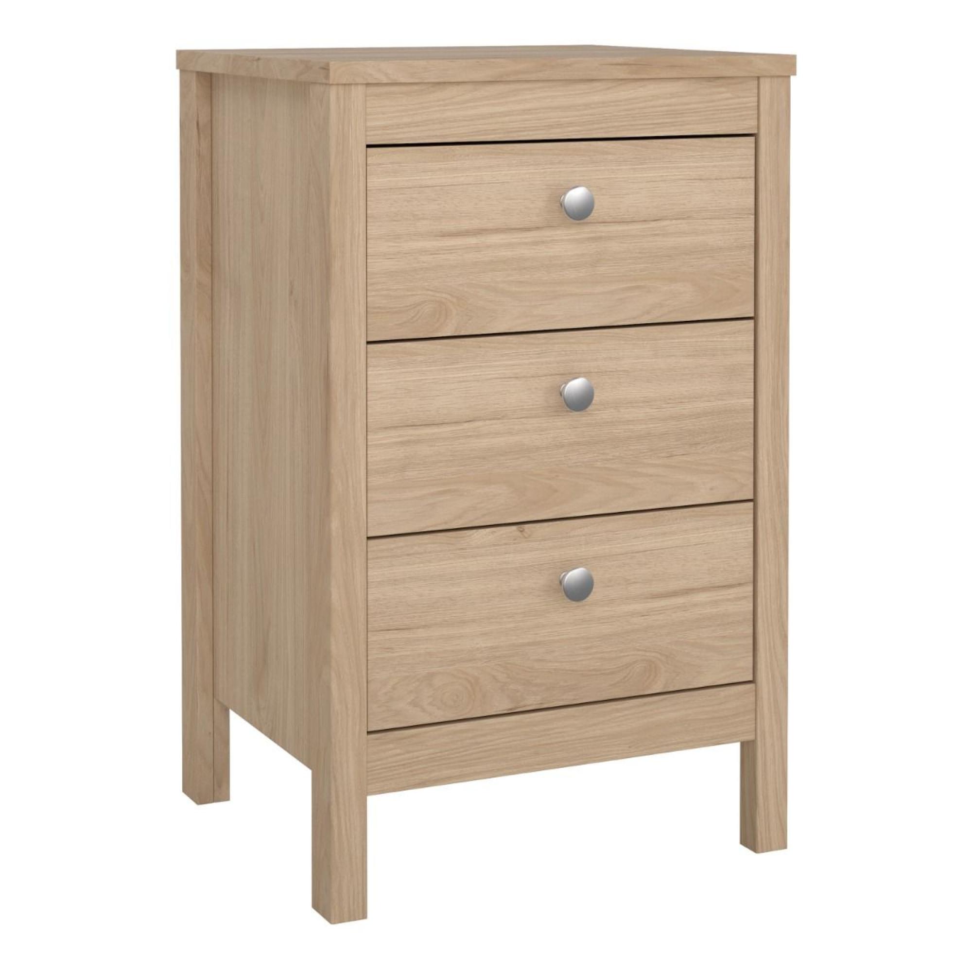 Madrid Bedside Table - 3 Drawer - Jackson Hickory Oak