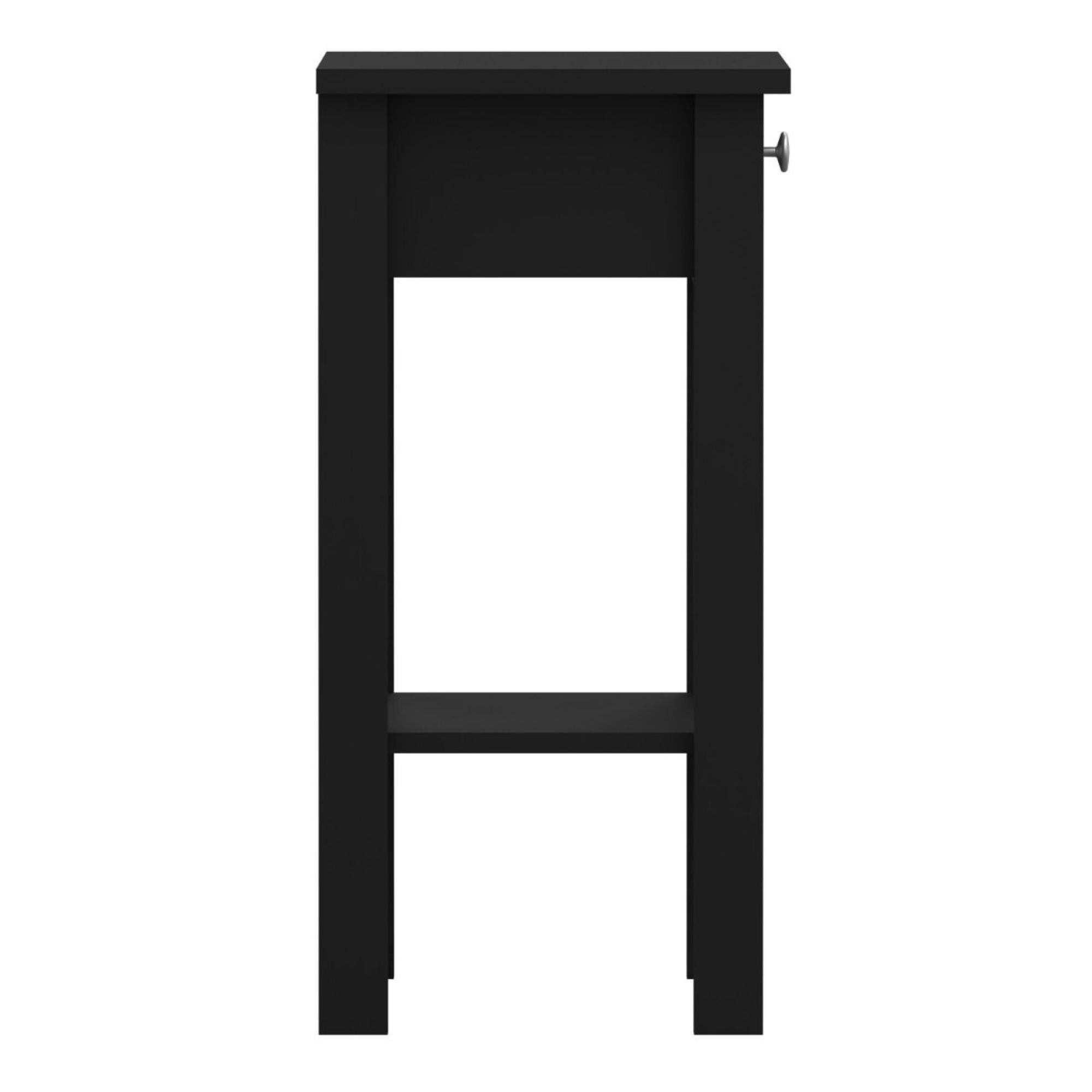 Madrid Bedside Table - 1 Drawer - Matt Black