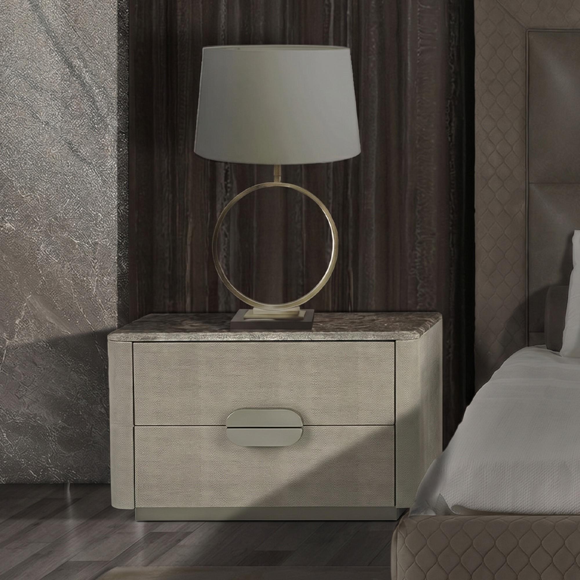 Marylin Bedside Cabinet - 2 Drawer - Marble - Variation Available