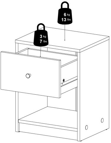 May Bedside Cabinet - 1 Drawer - Oak