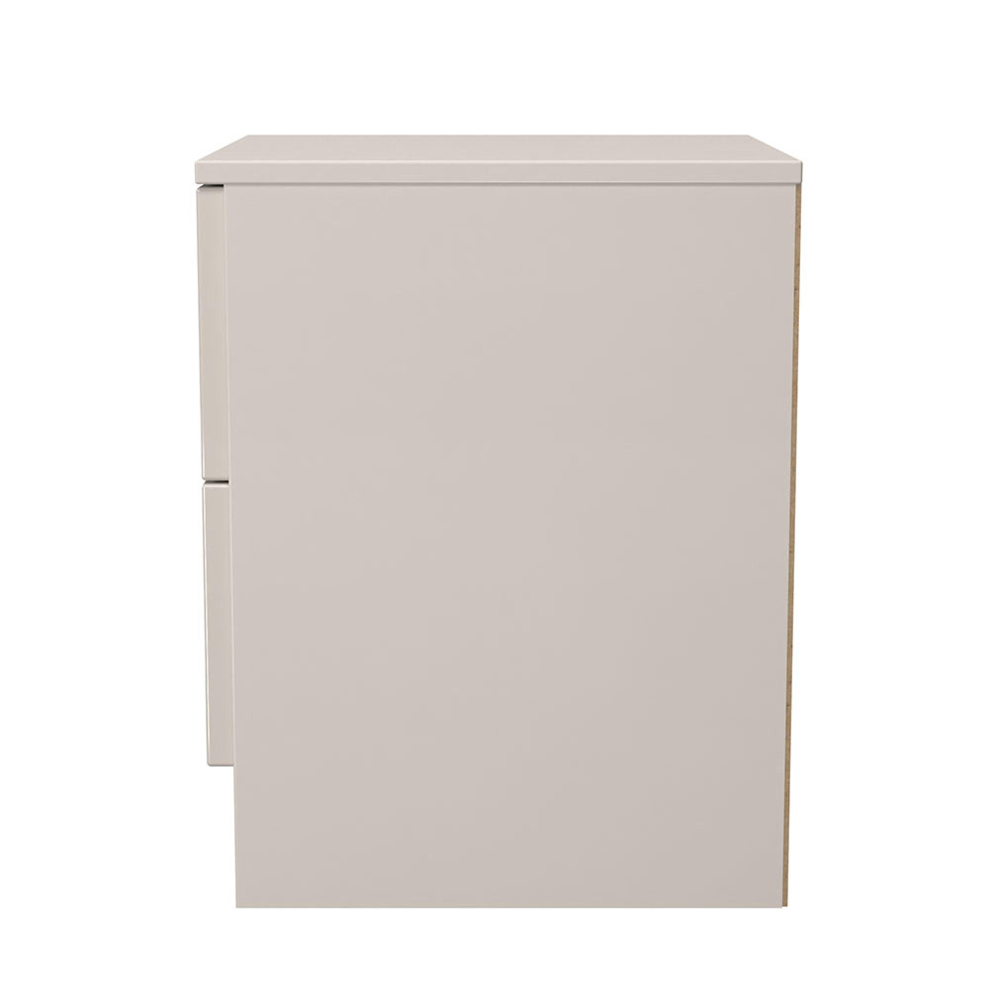 Milan Bedside Cabinet - 2 Drawer - Cashmere Gloss
