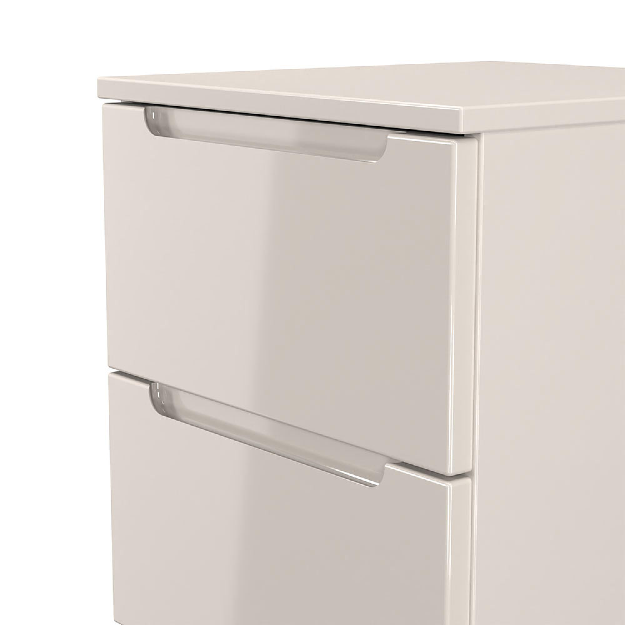 Milan Bedside Cabinet - 3 Drawer - Cashmere Gloss