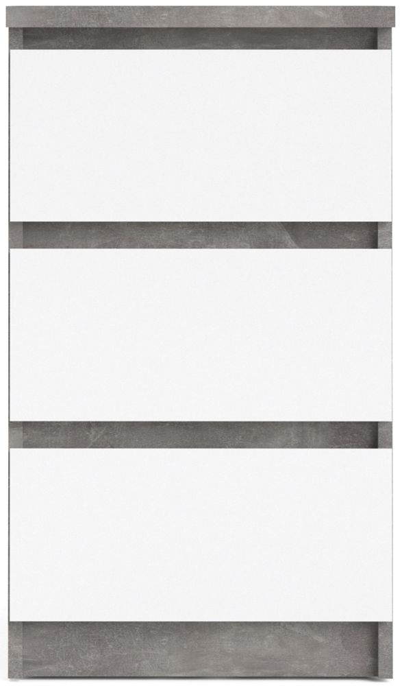 Naia Grey Concrete Effect 3 Drawer Bedside Cabinet