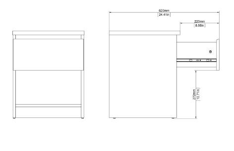 Naia Bedside Cabinet - 1 Drawer - Oak