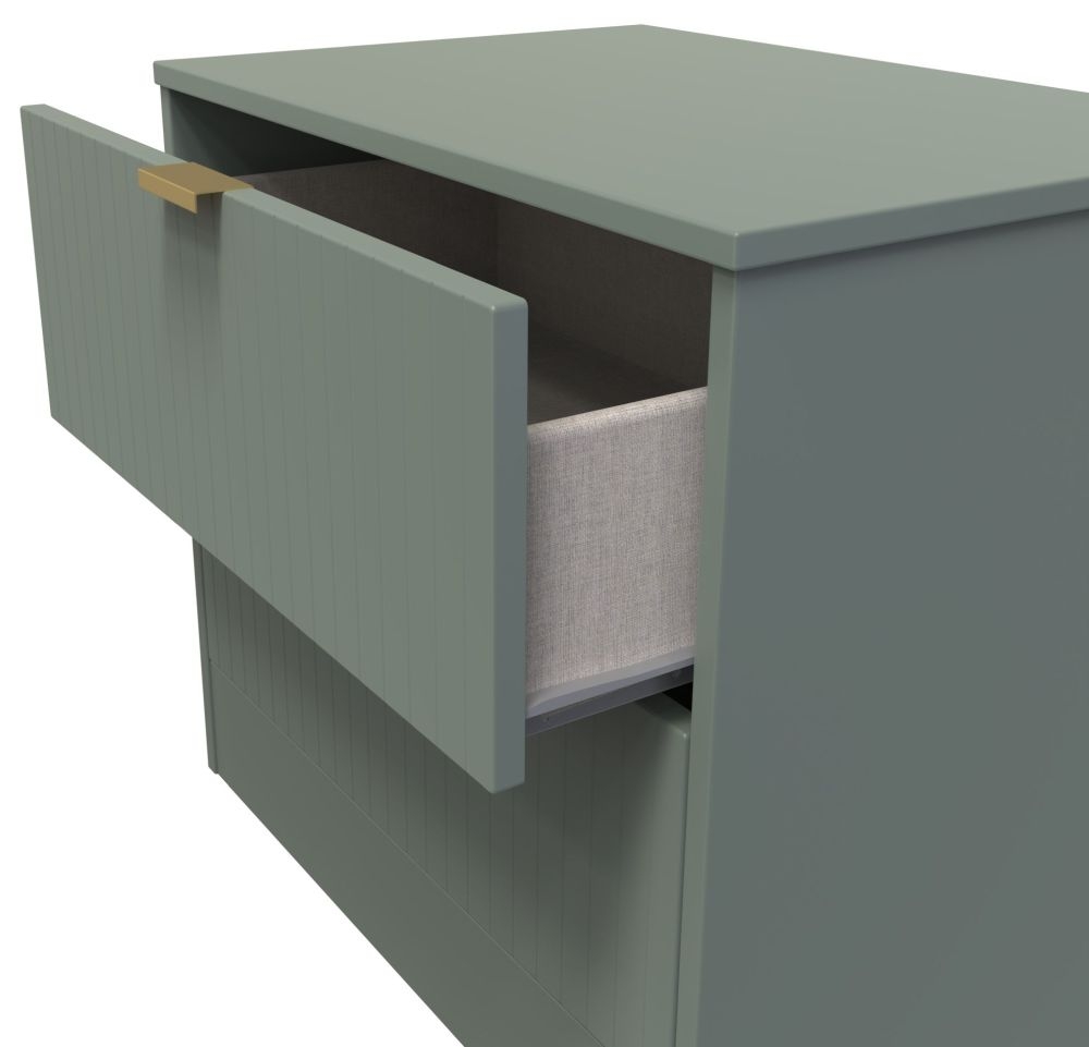 Nashville Bedside Cabinet - Midi - 2 Drawer - Green