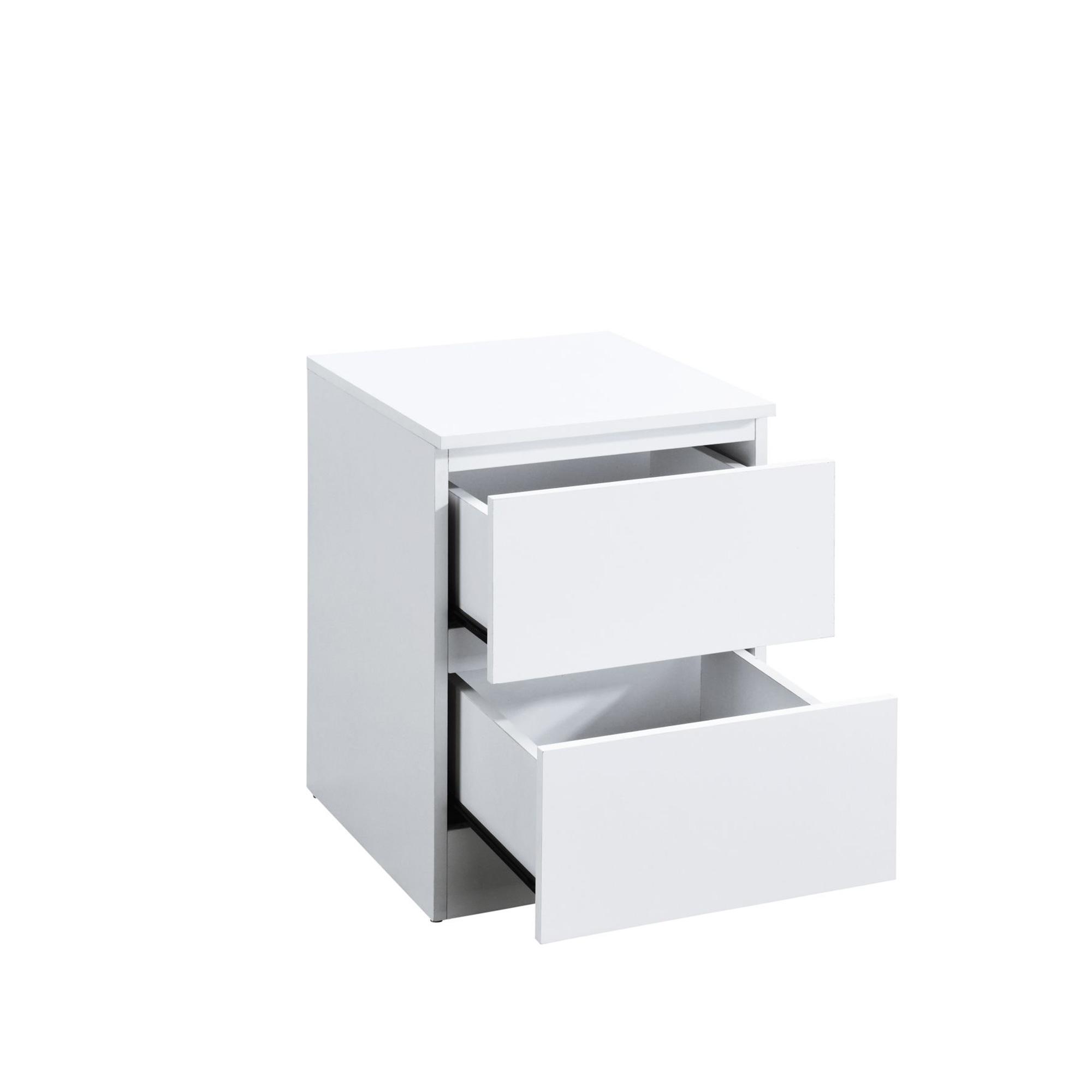 Oslo Bedside Cabinet - 2 Drawer - White