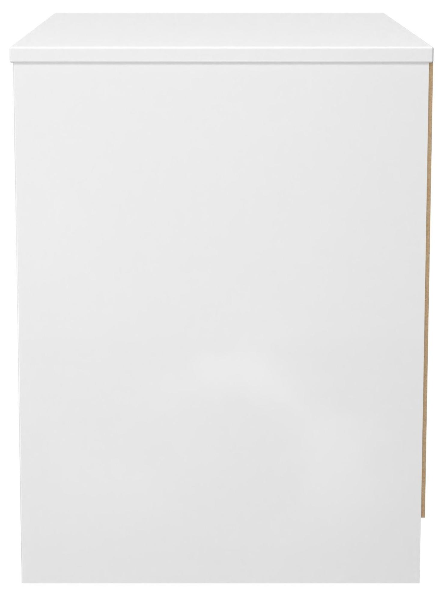 Padstow Bedside Cabinet - 2 Drawer - Grey and White Matt