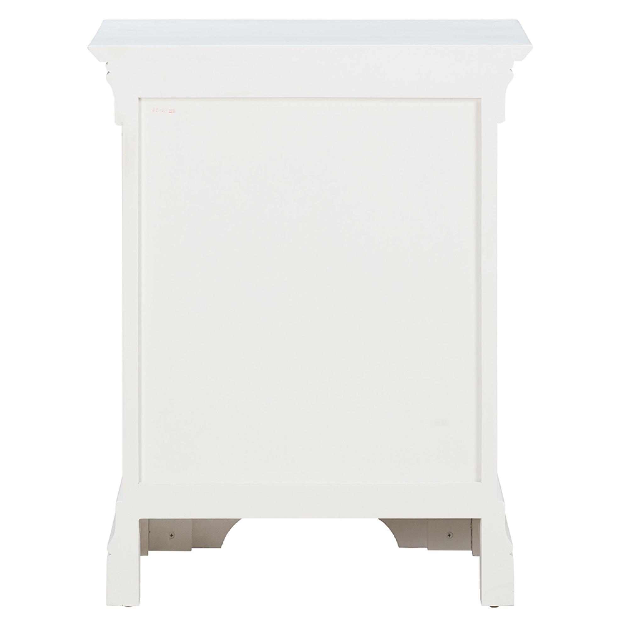 Paisley Bedside Cabinet - 3 Drawer - White Painted