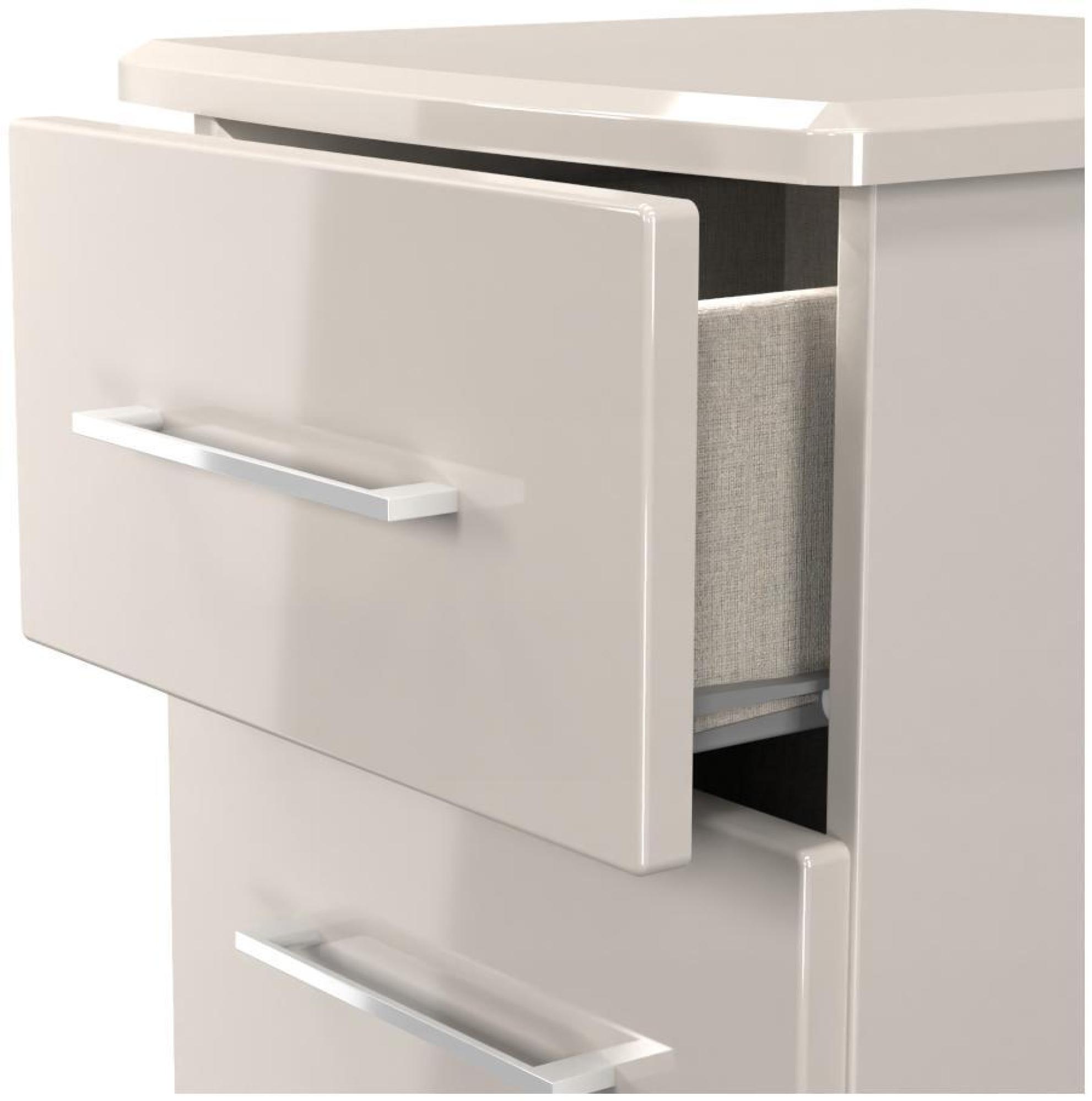 Paris Bedside Cabinet - 3 Drawer - Cashmere