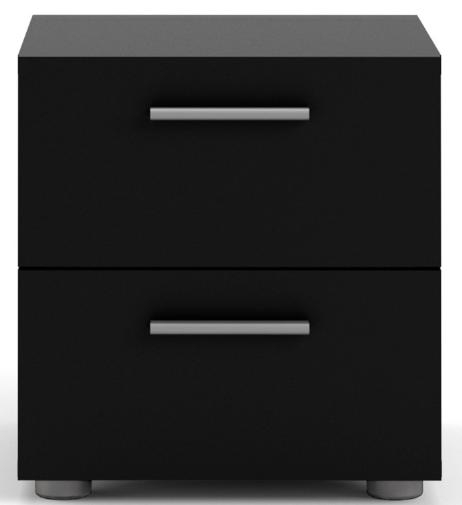 Pepe Bedside Cabinet - 2 Drawer - Black