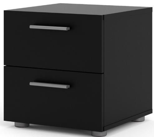 Pepe Bedside Cabinet - 2 Drawer - Black