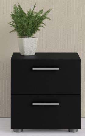 Pepe Bedside Cabinet - 2 Drawer - Black