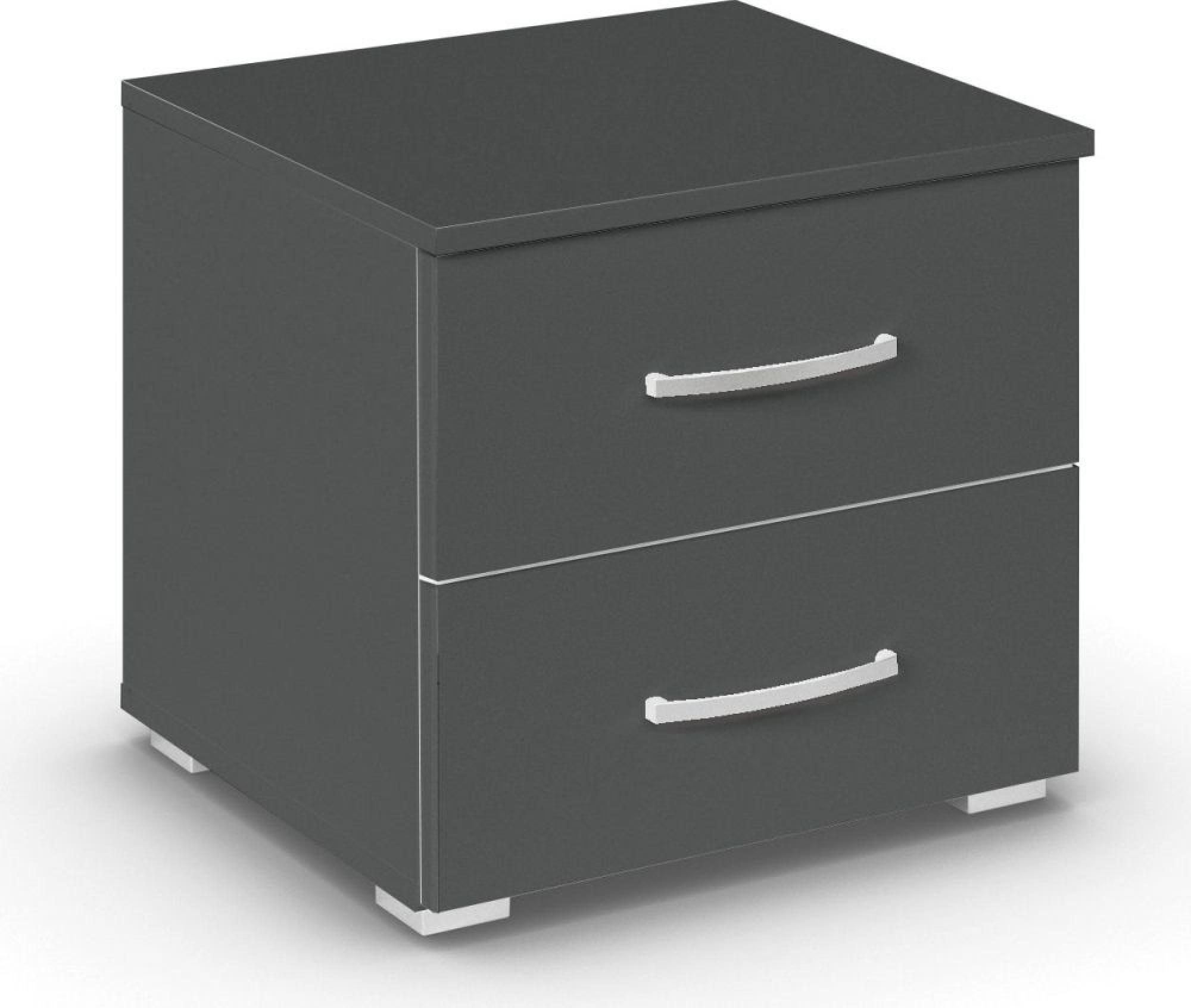Rauch Aditio 2 Drawer Bedside Cabinet - Metallic Dark Grey