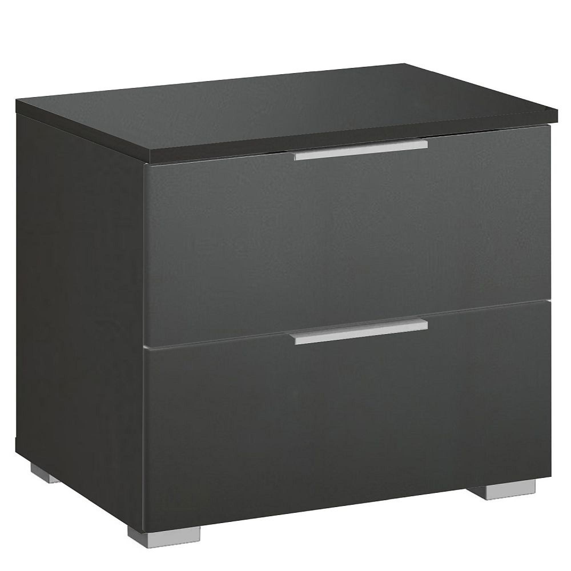 Rauch Alabama 2 Drawer Bedside Cabinet - Metallic Dark Grey
