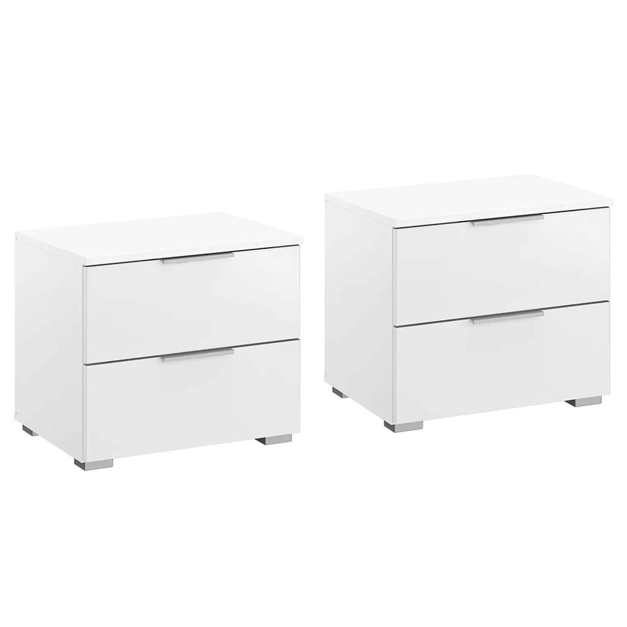 Rauch Alabama 2 Drawer Bedside Cabinet - Set of 2 - Alpine White