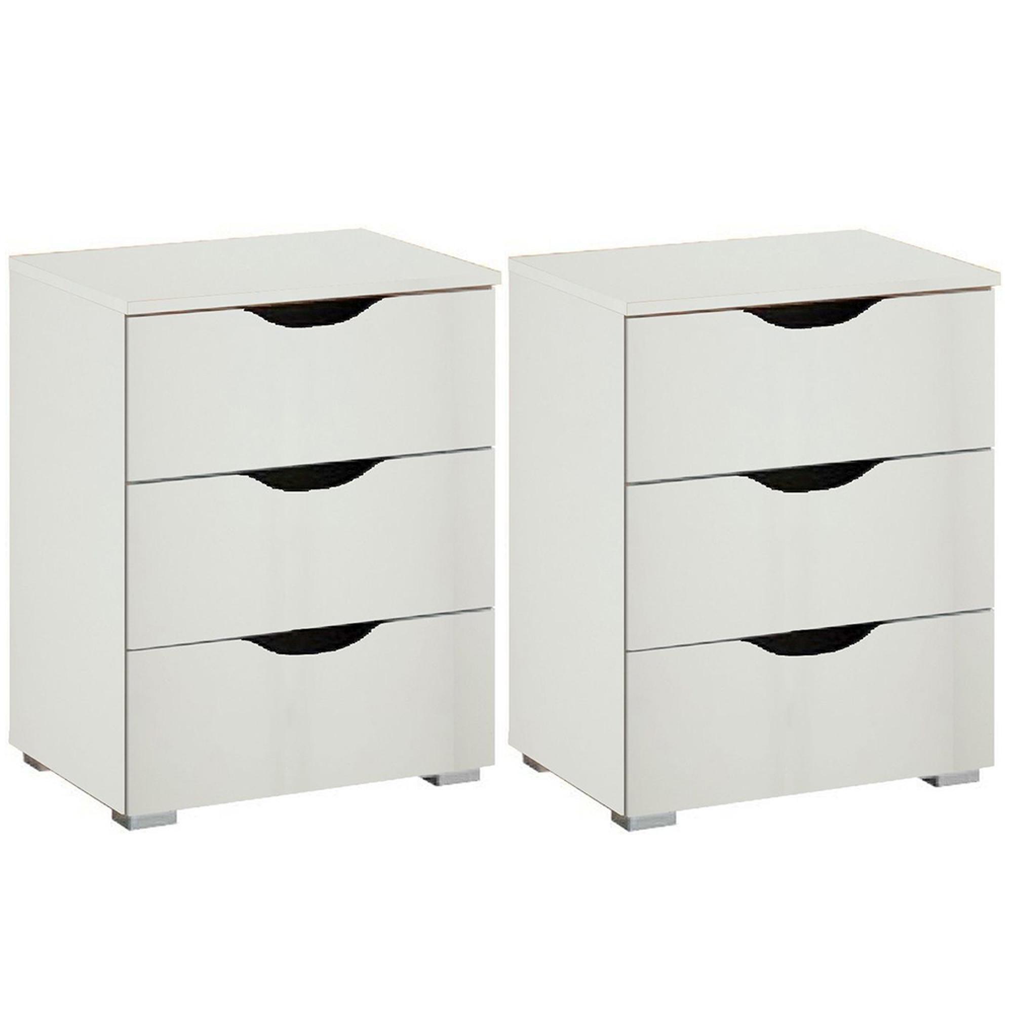 Rauch Arnstein 3 Drawer Bedside Cabinet - Set of 2 - Alpine White