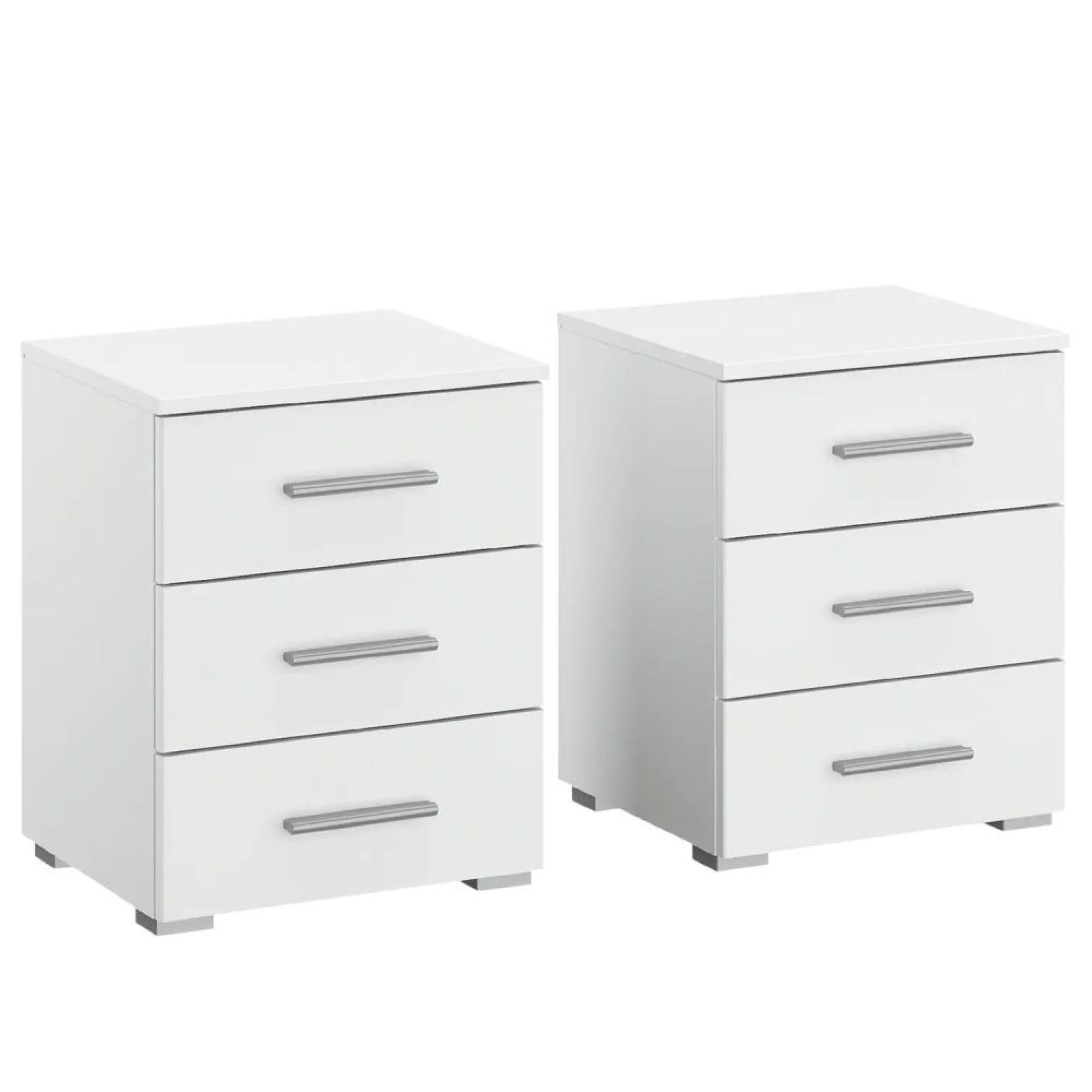 Rauch Base 3 Drawer Bedside Cabinet - Set of 2 - Alpine White