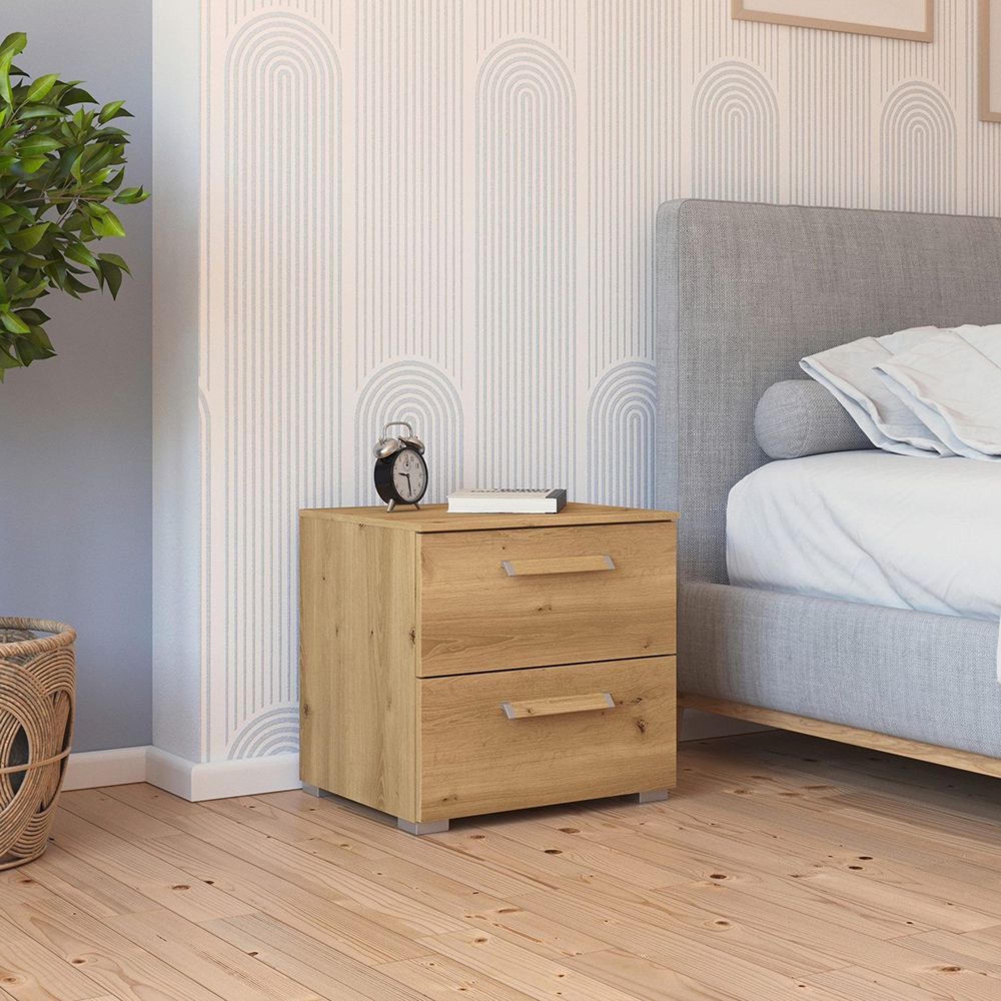 Rauch Evelyn 2 Drawer Bedside Cabinet - Wild Oak