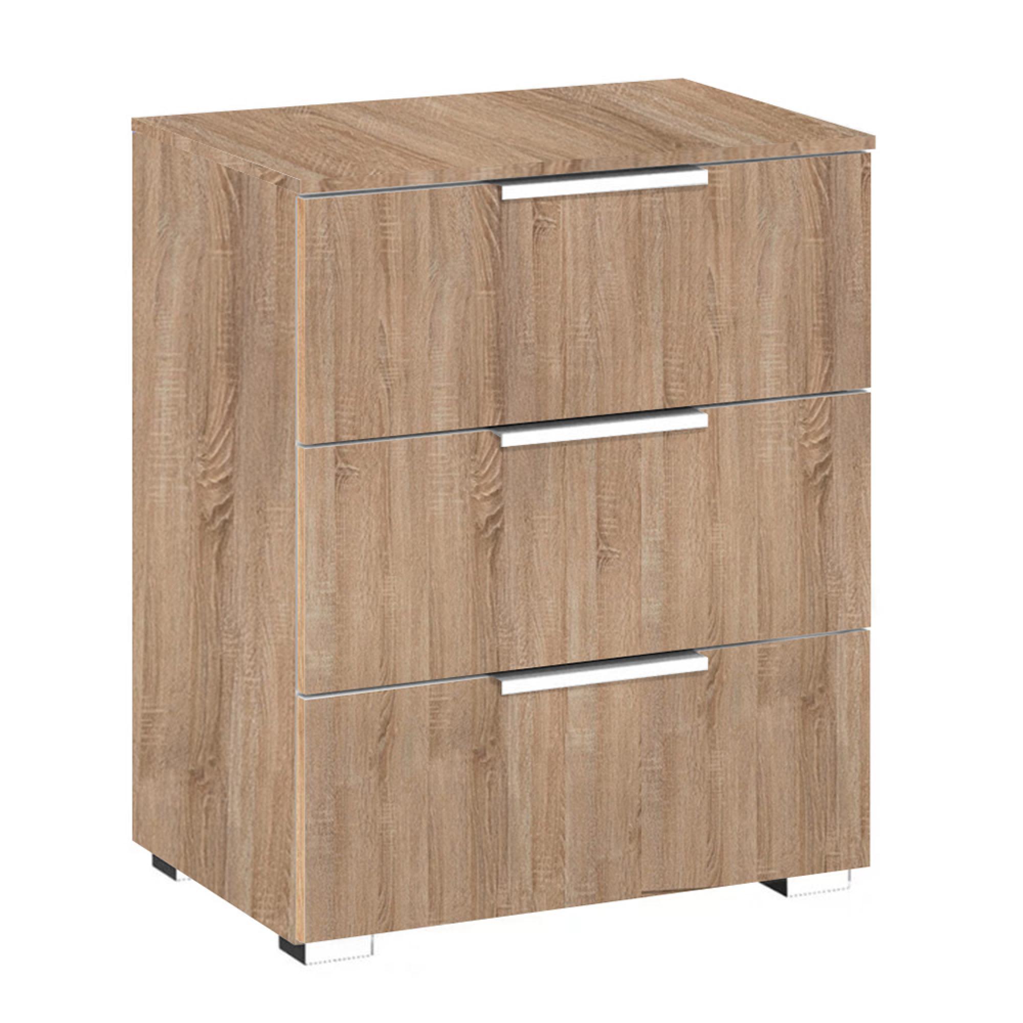 Rauch Texas 3 Drawer Bedside Cabinet - Sonoma Oak