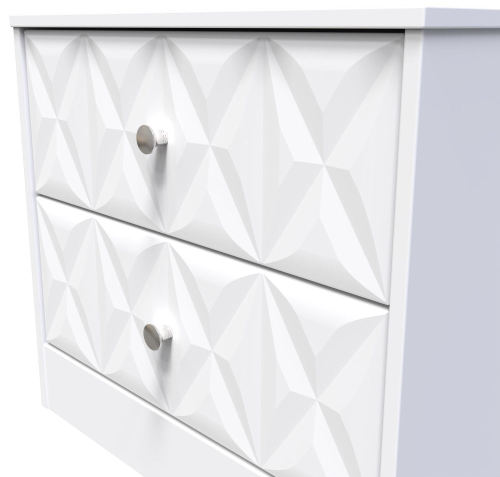 San Jose Bedside Cabinet - 2 Drawer - White