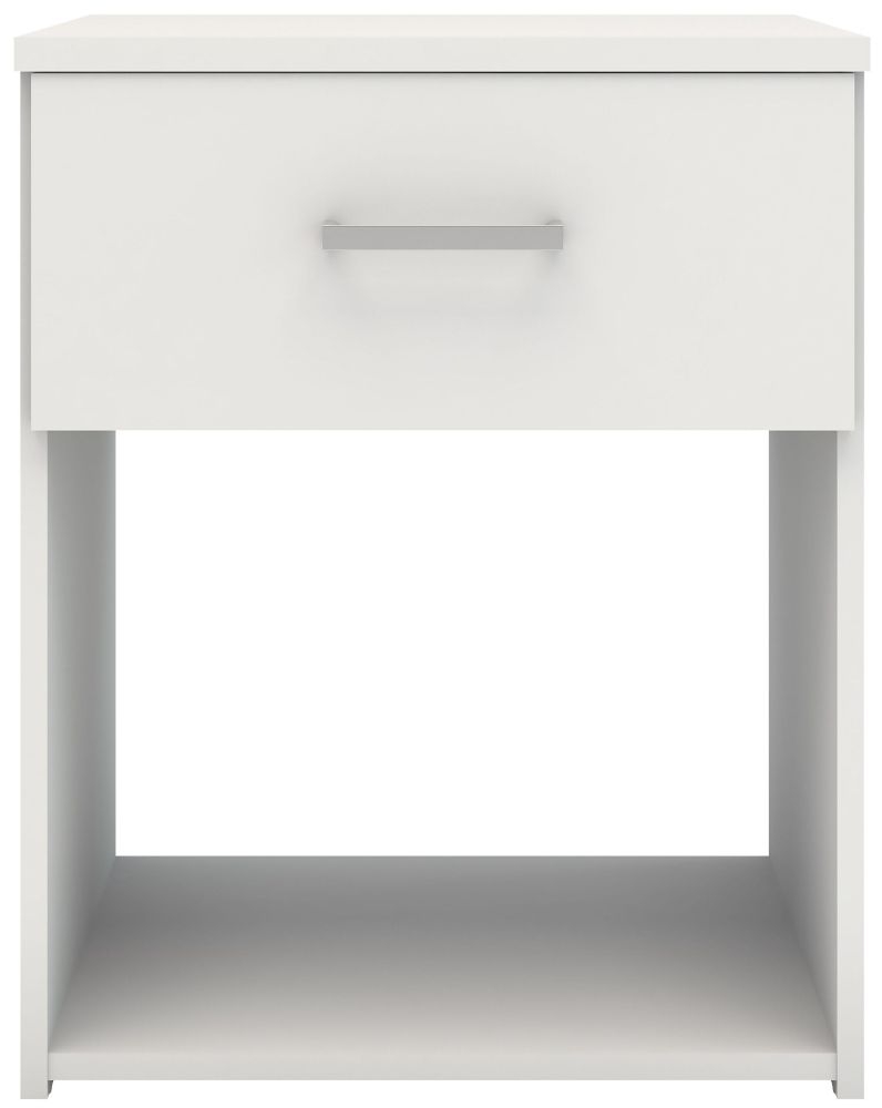 Space White 1 Drawer Bedside Cabinet