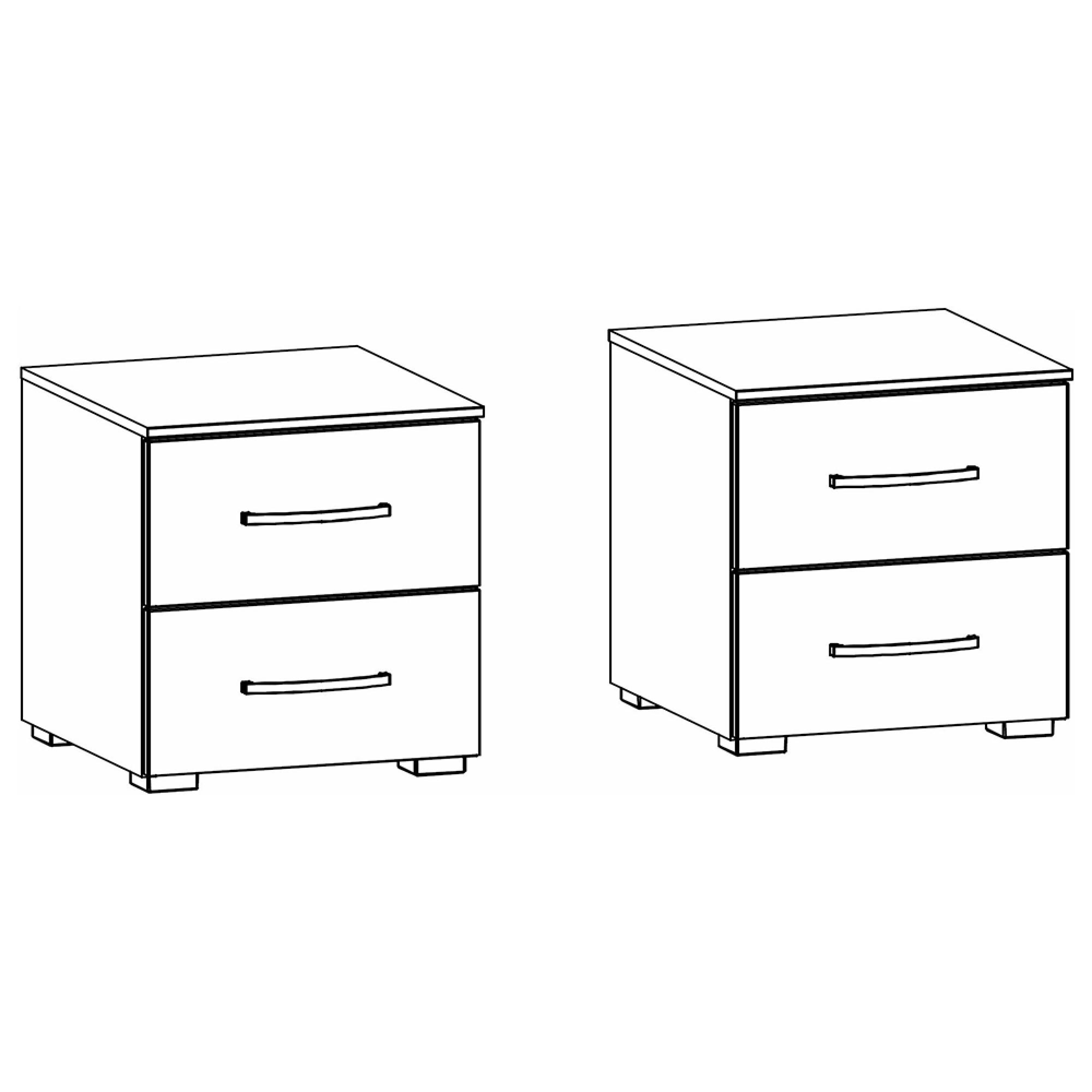 2 Drawer Bedside Cabinet (Pair)
