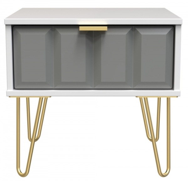 Shadow Matt Front and White Matt Base Unit with Gold Hair Pin Style Metal Legs